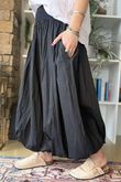 Paloma Bubble Hem Midi Skirt Black